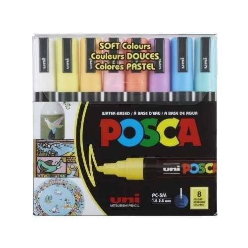 Uni Posca Akrilik Marker Seti 8'li Sotf Renk / 1.8-2.5 mm