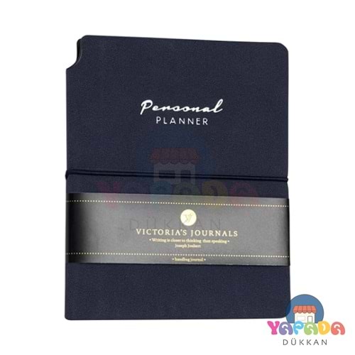 Victoria's Journals Kuka Pesonal Planner Defter A6, 80 gr. 96 Yaprak Çizgili Lacivert