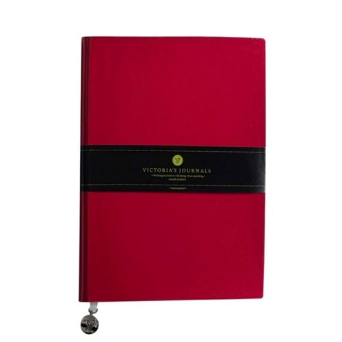 Victoria's Journals Smyth Rugan Esnek Kapak Çizgili Defter 14.8x21 cm Kırmızı