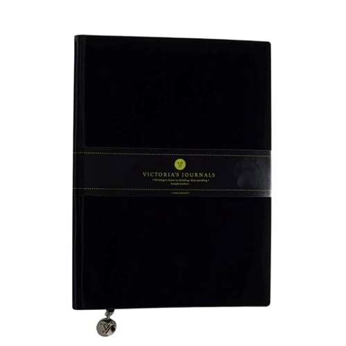 Victoria's Journals Smyth Flexy Soft Cover Notebook 19x25cm Çizgili Siyah