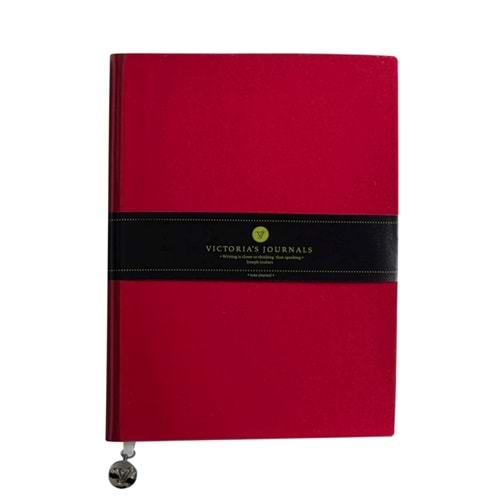 Victoria's Journals Smyth Flexy Soft Cover Notebook 19x25cm Çizgili Kırmızı