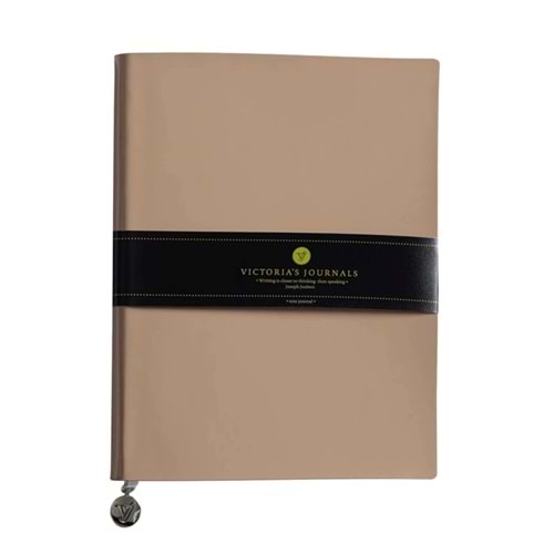 Victoria's Journals Smyth Flexy Soft Cover Notebook 19x25cm Çizgili Bej