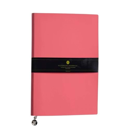 Victoria's Journals Smyth Rugan Esnek Kapak Çizgili Defter 14.8x21 cm Coral