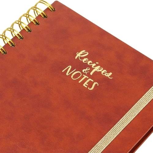 Victoria's Journals Ayraçlı Vegan Deri Tarif Defteri Kırmızı