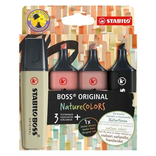 Stabilo Boss Nature Fosforlu Kalem 4 Renk