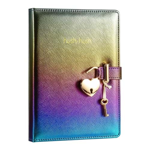 Victoria's Journals Hush Hush Kilitli Metalik Defter Kutulu 80 gr 160yp Çizgili Lila
