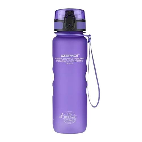 VagonLife Uzspace 500 ml Tutma Destekli Soft-Touch Tritan Su Matarası (Mor) 1215