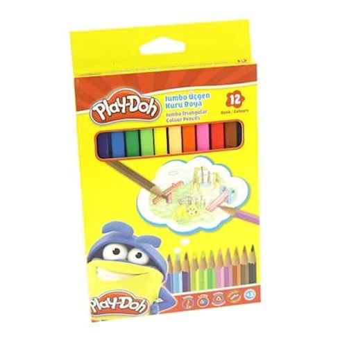 Play Doh Kuru Boya Jumbo Üçgen 12 Renk Ku008