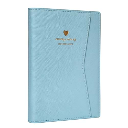 Victoria's Journals Geçmeli ve Cepli Defter A5 Ivory 80 gr 128 yp Çizgili Pastel Mavi