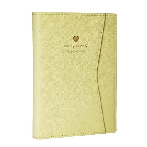 Victoria's Journals Geçmeli ve Cepli Defter A5 Ivory 80 gr 128 yp Çizgili Pastel Sarı