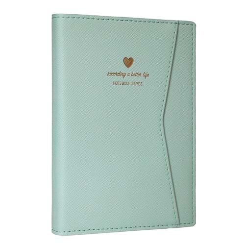 Victoria's Journals Geçmeli ve Cepli Defter A5 Ivory 80 gr 128 yp Çizgili Pastel Yeşil
