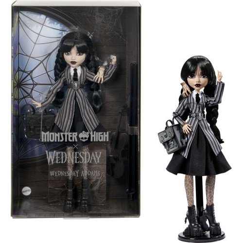 Monster High X Wednesday Addams Okul Üniformalı Bebek