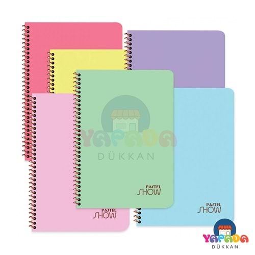 Keskin Color Pastel Show PP Kapak Spiralli A4 72 Yaprak Kareli Defter Pastel Karma Renk 324412-99