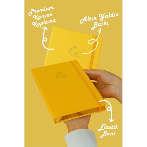 Victoria'S Journals Bujo Defter Keten 96 Yp. Noktalı Sarı