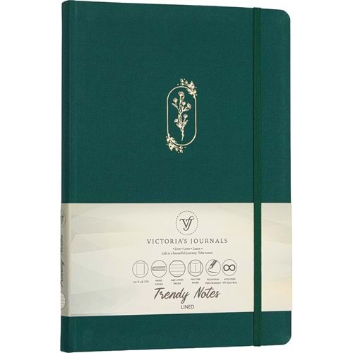 Victoria'S Journals Canvas Sert Kapak 120 Yp Defter Yeşil