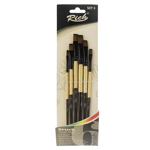 Rich Düz Fırça Seti 6'Lı Fırça Brush Value Pack