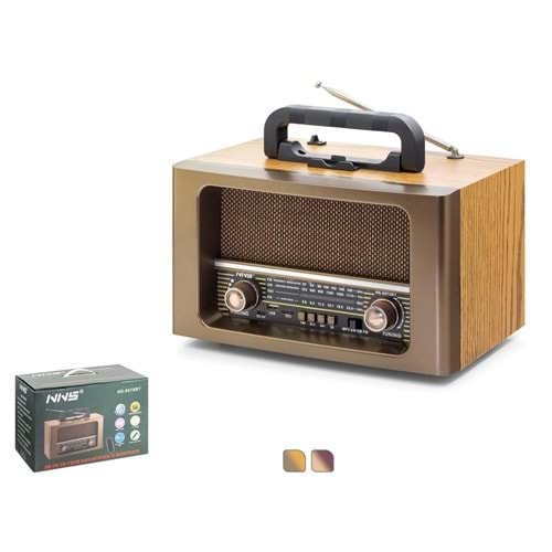 Bluetooth Nostaljik FM Radyo TWS USB TF Kumandalı Taşınabilir Hoparlör NNS NS6670BT