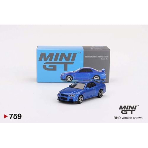 Mini Gt Nissan Skyline GT-R (R34) V-Spec Bayside Blue 759