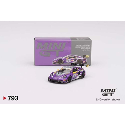 Mini GT 1/64 Porsche 911 GT3 R #27 HubAuto Racing 2023 FIA GT World Cup 70th Macau Grand Prix