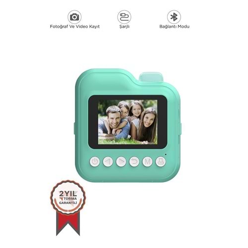 Torima TRM-CMR15 Mavi Dijital Video Kayıt Fotoğraf Çocuk Kamerası Anlık Termal Resim Kağıt Baskılı Yazıcı