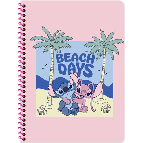 Keskin Color Lilo & Stitch 380632-14 16,5 x 22,5 cm 80 Yaprak Kareli Spiralli Karton Kapak Defter