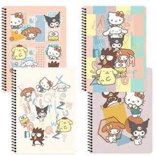 Keskin Color Hello Kitty and Friends 16,5 x 22,5 cm 80 Yaprak Kareli Spiralli Karton Kapak Defter