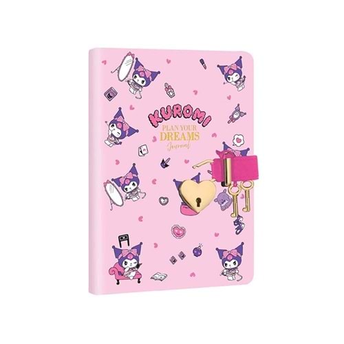 Victoria's Journals Hush Hush Kilitli Defter Kuromi 160 Yaprak Çizgili 525-1926