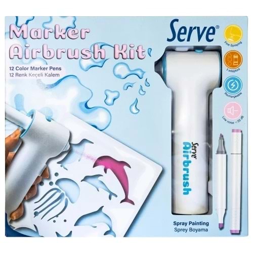 Serve 12 li Marker + Airbrush Kit