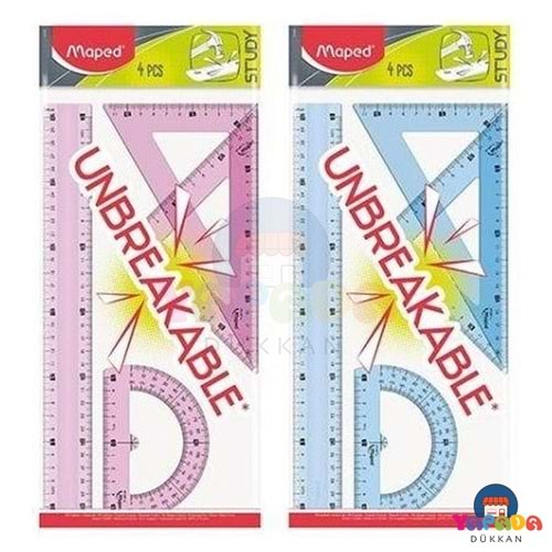 Maped Study 981701 30 cm Cetvelli Kırılmaya Dayanıklı 4 Parça Çizim Seti