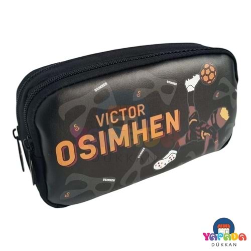 Galatasaray Lisanslı Victor Osimhen 25589 İki Gözlü Kalem Çantası 22x12x7 cm