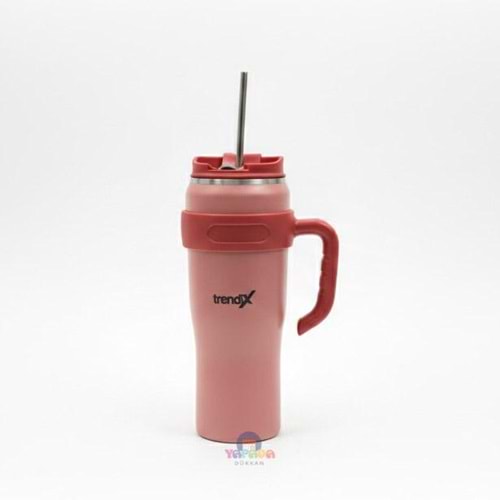 Trendix Çelik İçli Termos Bardak Matara 1200 Ml Kırmızı