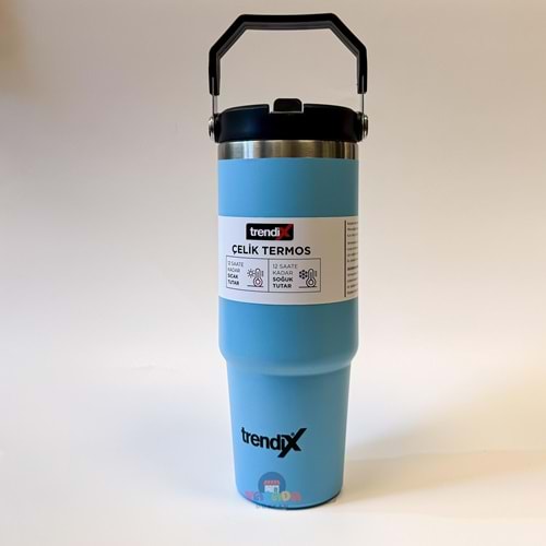 Trendix Çelik İçli Termos Matara 900 Ml. Mavi