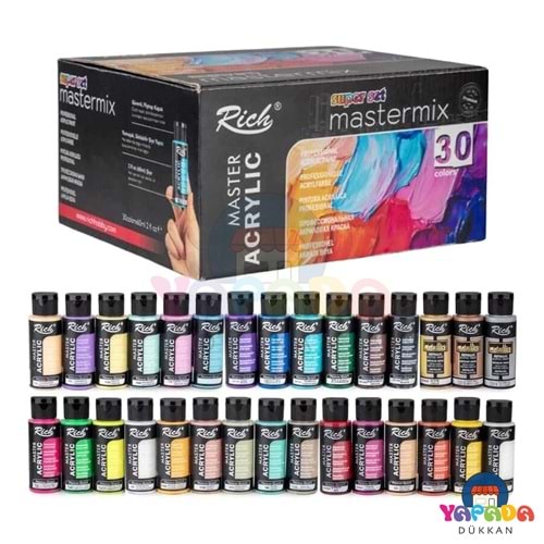 Rich Mastermix 19847 Akrilik Boya Süper Seti 30 Renk x 60 ml