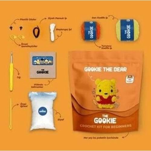 The Gookie Amigurumi Ayı Tığ Kiti, Amigurumi Örgü Seti, Tığ Işi Amigurumi Örgü Oyuncak Seti