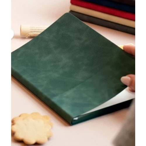 Victoria's Journals Smyth Stripes A5 Esnek Kapak Vegan Deri Defter – 192 Sayfa, 80 gr Ivory Kağıt, Renkli Kenar