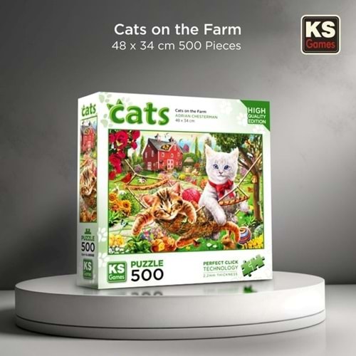 Ks Games 500 Parça Cats on the Farm Puzzle