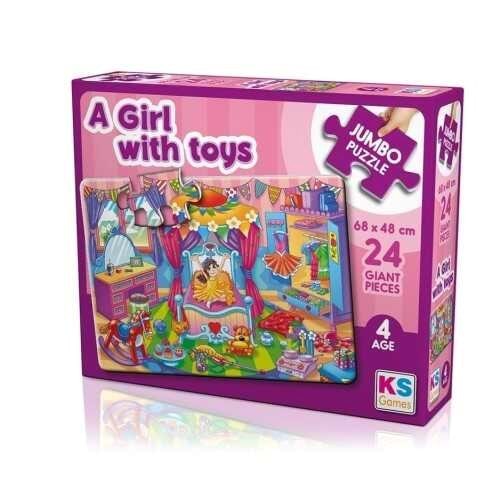 Ks Puzzle 24 Parça A Girl With Toys Jumbo Boy Puzzle