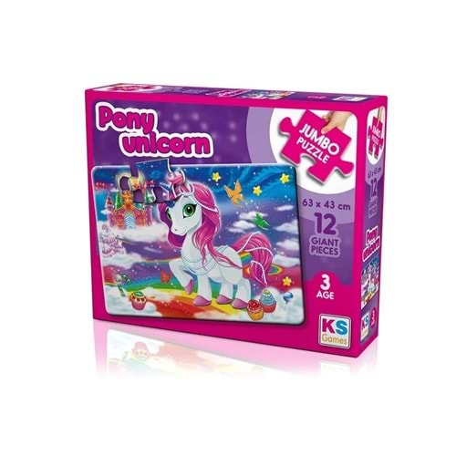 Ks Puzzle 12 Parça Pony Unicorn Jumbo Boy Puzzle