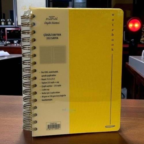 Melimelek Bez Cilt Sarı Not Defteri Çizgili