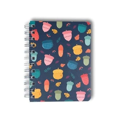 YMN Muus Spiral Acorns 12x16 Tel Spiral 256 Syf Beyaz Çizgisiz Butik defter 80gr