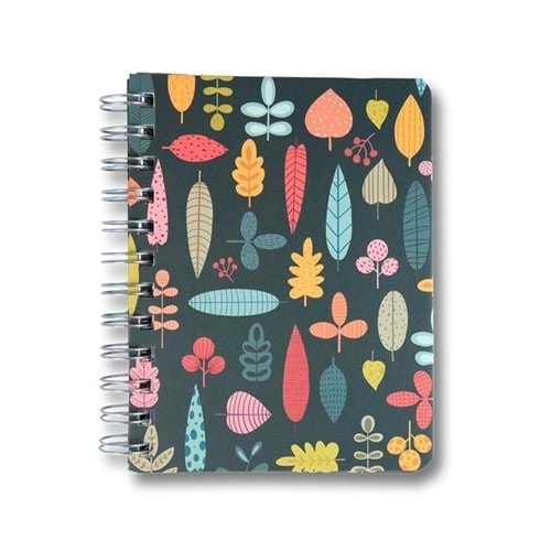 Muus Spiral leaves 12x16 Tel Spiral 256 Syf Çizgisiz Butik defter