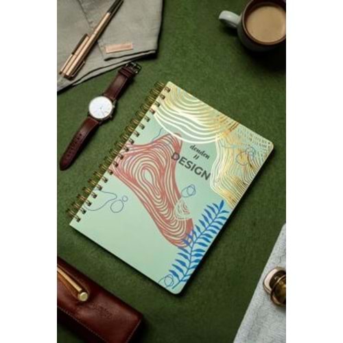 Denden Redactar Yeşil 17x24 Defter Spiralli 224 Sayfa Sert Kapak