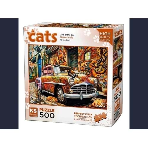 Cats On The Car 500 Parça Puzzle Ks Games