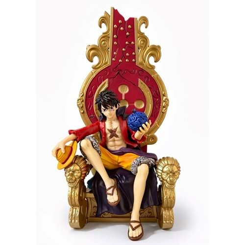 One-Piece Tahta Oturan Luffy Figürü 32 Cm Alk5276
