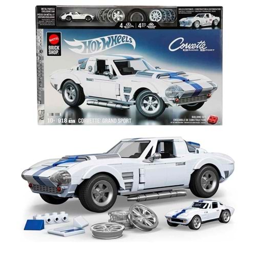 Hot Wheels Elite Serisi Corvette Grand Sport Araba Yapım Seti 918 Parça JGR31