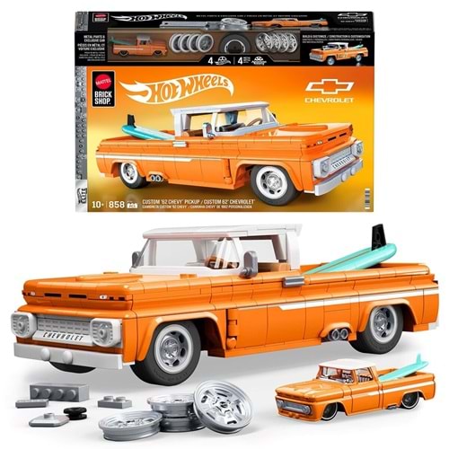 Hot Wheels Elite Serisi Mattel Brick Shop - Custom '62 Chevy Pickup 858 parça JFT20