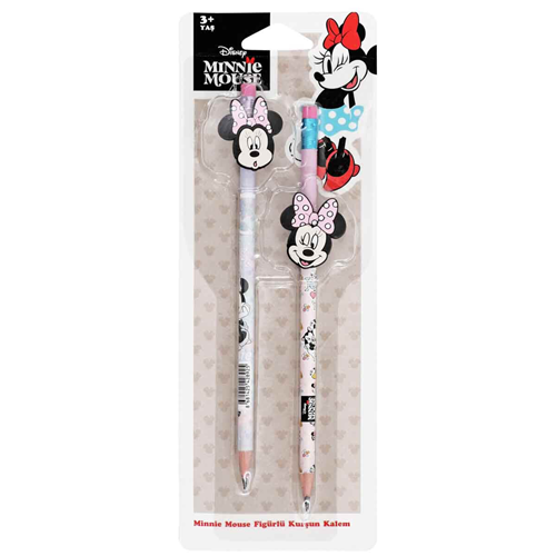 Ottonya Disney Minnie Mouse Figürlü 2'li Kurşun Kalem Seti