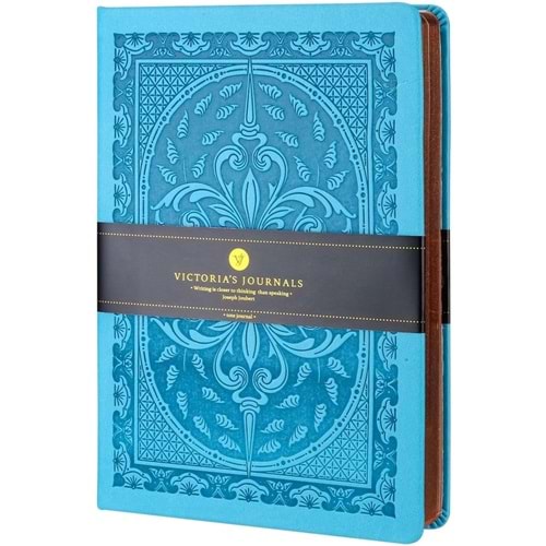 Victoria's Journals - Notitieboek A5 - Old Book Journal - Vintage Defter Light Mavi
