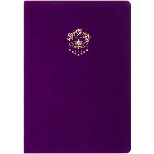 Victoria Journals 124-1634 Bujo Defter Süet A5 96 yaprak 160 gr Beyaz kağıt Cepli Çizgili Mor