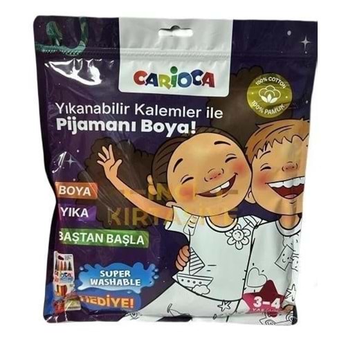 Carioca Pijama Boyanabilir Keçeli Kalem Hediyeli 3-4 Yaş